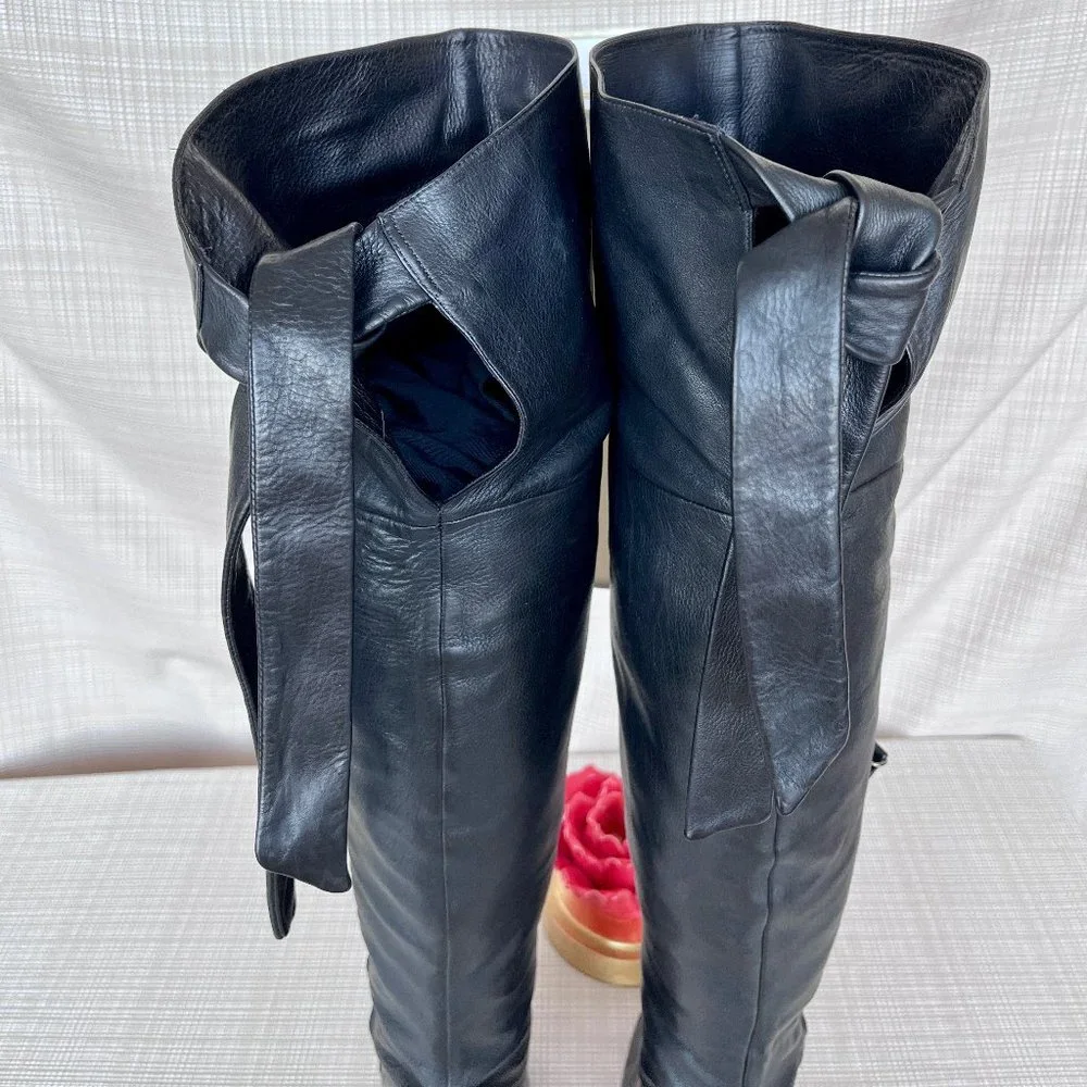 Via Spiga Leather Maddy Over the Knee 100% Leather Boots Soft Buccaneer OTK